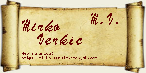 Mirko Verkić vizit kartica
